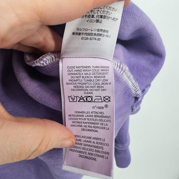 Polo Ralph Lauren Quarter Zip Pullover XL Purple Garment Wash Pony Mock Neck - Picture 11 of 11